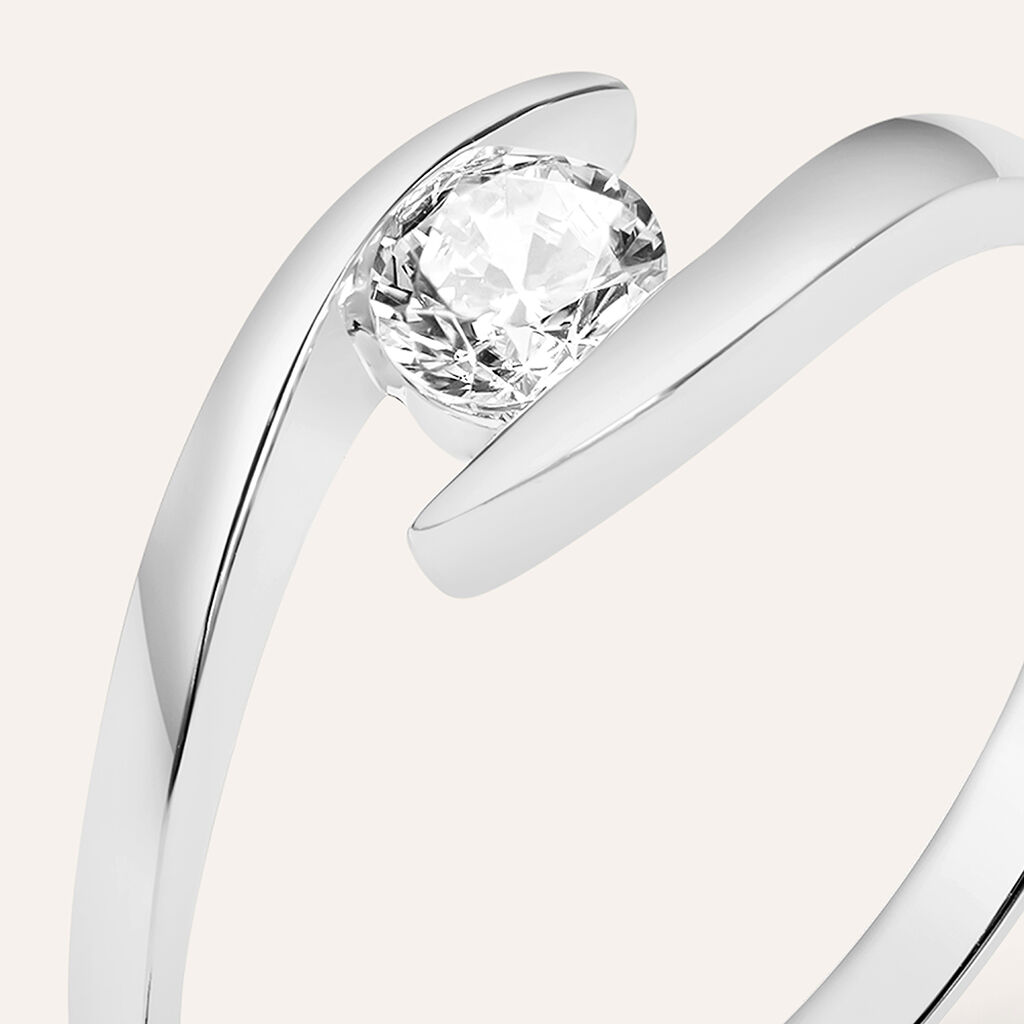 Anello Solitario Claire Oro Bianco Cubic Zirconia