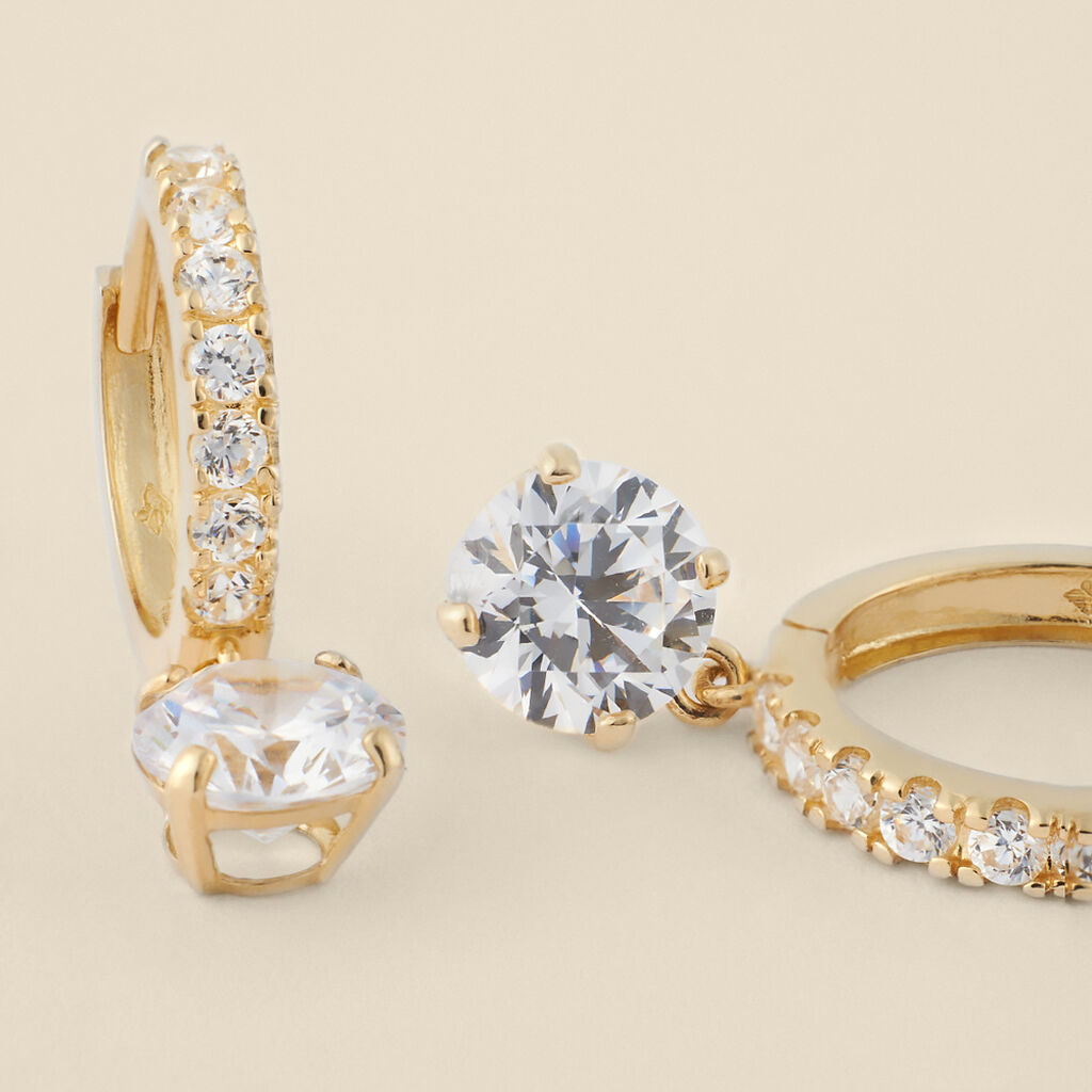 Orecchini A Cerchio Toujours Oro Giallo Cubic Zirconia