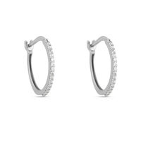 Orecchini A Cerchio Toujours Oro Bianco Cubic Zirconia