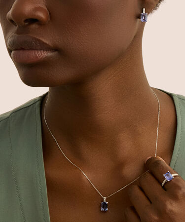 Orecchini Lobo Jasmine Oro Bianco Tanzanite Diamante