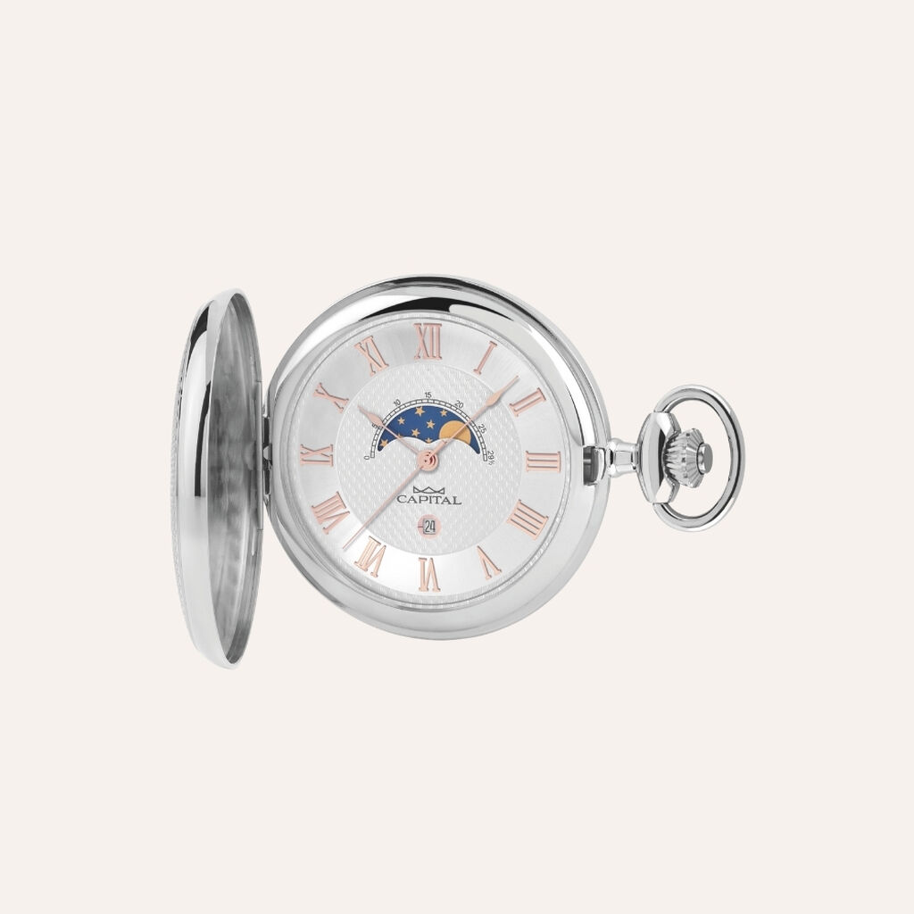 Orologio da Tasca Al Quarzo Capital con Fasi Lunari Tx195-02