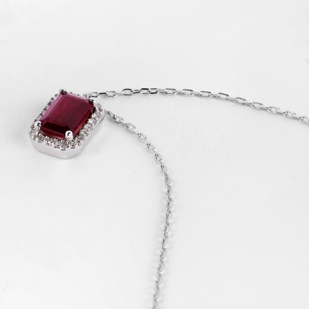 Collana Charlotte Oro Bianco Rubino Diamante - Collane Donna | Stroili