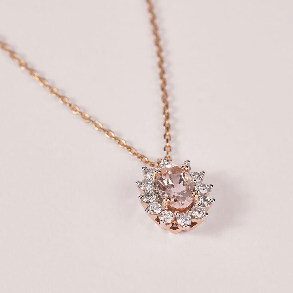 Collana Jasmine Oro Rosa Morganite Diamante - Collane Donna | Stroili