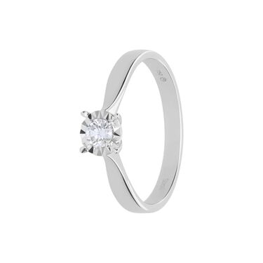Anello Solitario Diamotion Oro Bianco Diamante