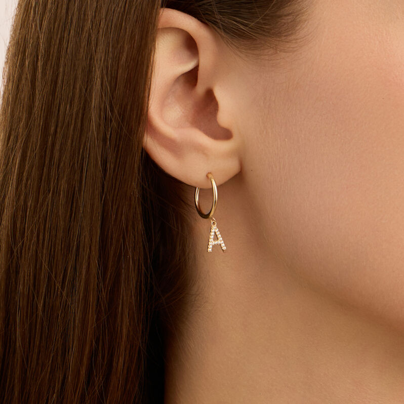 Mono Orecchino A Cerchio Toujours Oro Giallo Cubic Zirconia - Mono Orecchino Donna | Stroili