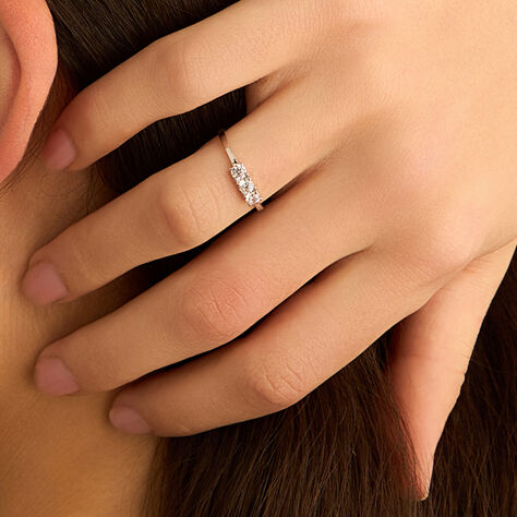 Anello Trilogy Claire Oro Bianco Cubic Zirconia - Anelli con Pietre Donna | Stroili