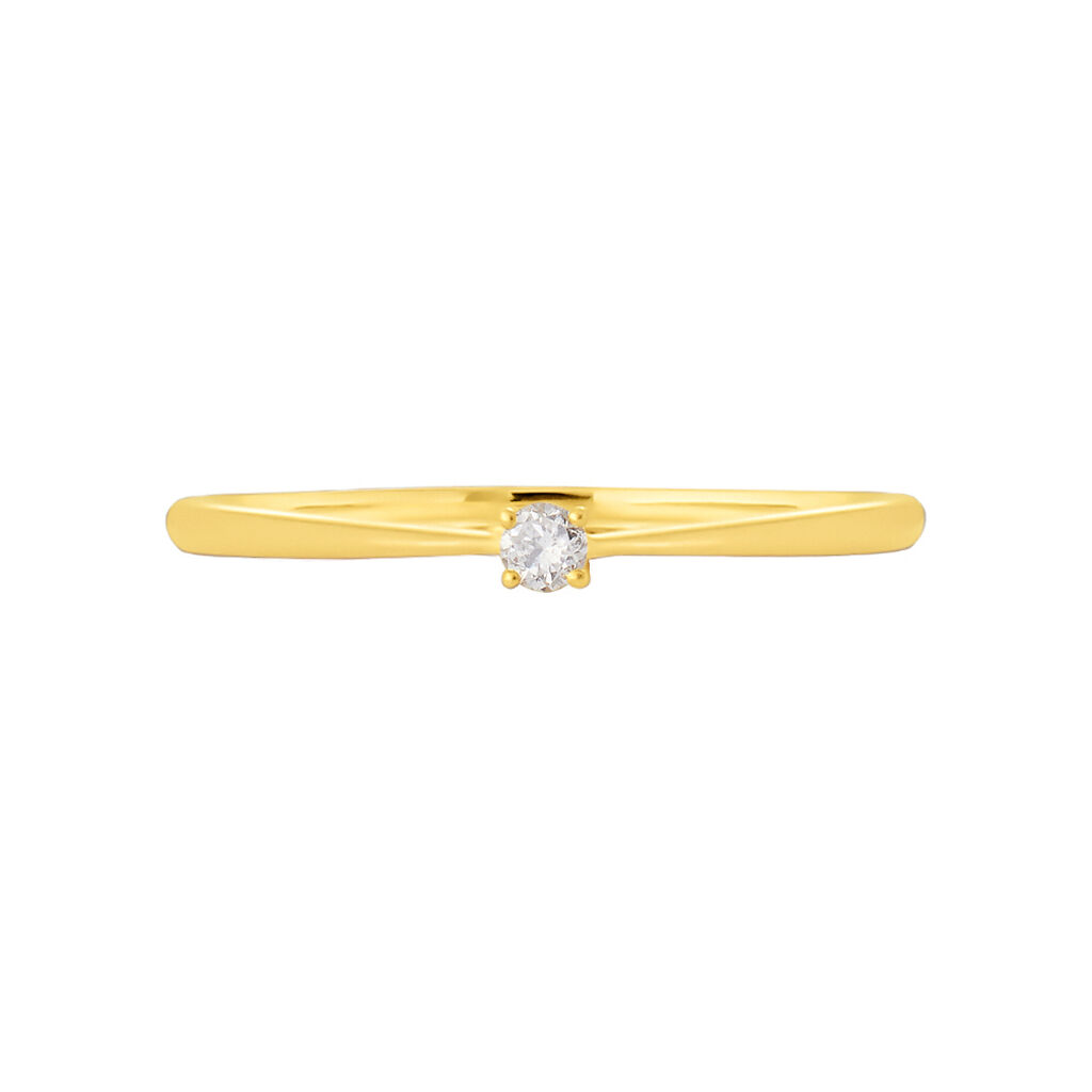 Anello Solitario Grace Oro Giallo Diamante - Anelli con Pietre Donna | Stroili