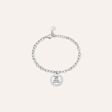 Bracciale Lady Message Acciaio Happiness e Cristalli