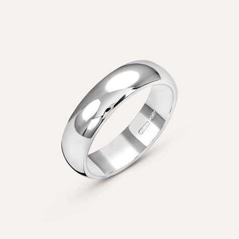 Fede Mantovana 5 mm Oro Bianco - Anelli con Incisione Unisex | Stroili