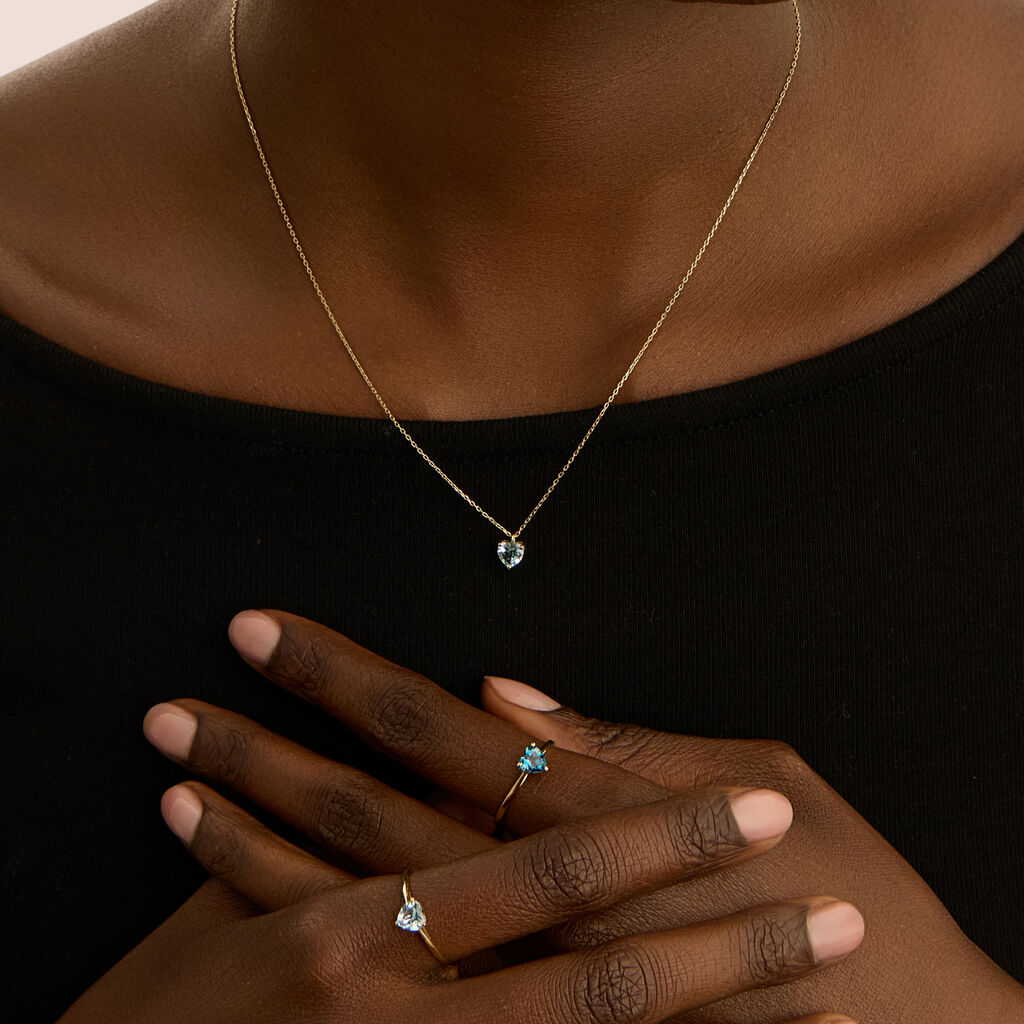 Anello Solitario Amélie Oro Giallo Topazio