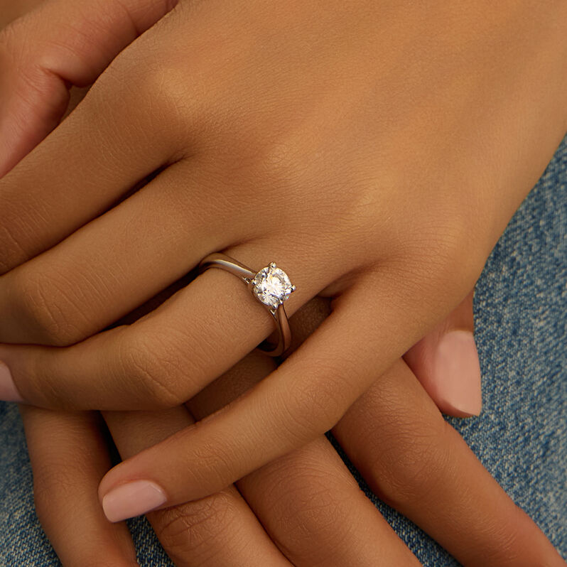 Anello Solitario Diamade Oro Bianco Diamante Lab-Grown - Anelli con Pietre Donna | Stroili