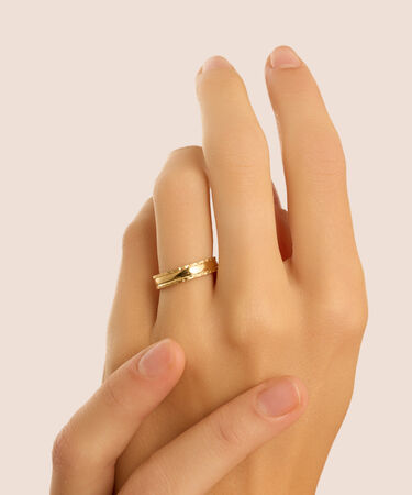 Fede Classica Diamantata 4 mm Oro Giallo