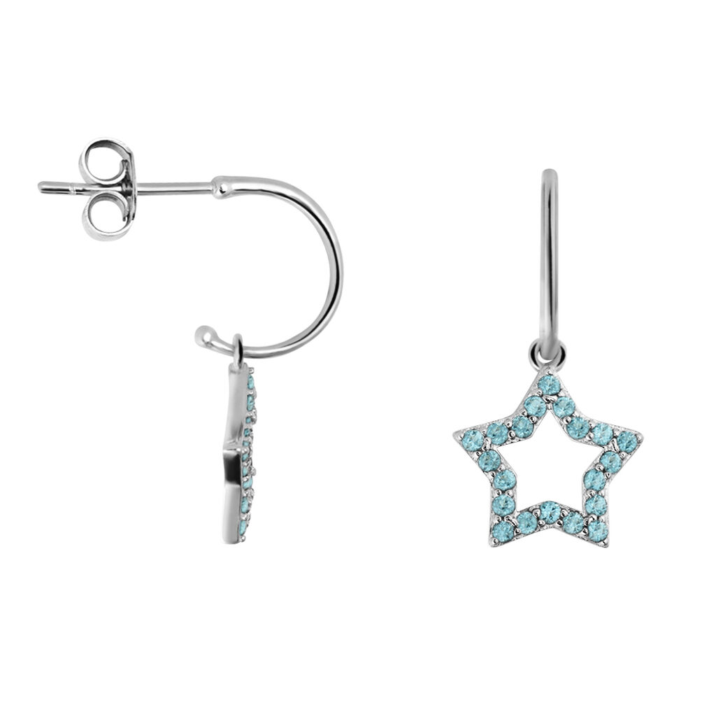 Orecchini A Cerchio Silver Rainbow Argento Rodiato Cubic Zirconia