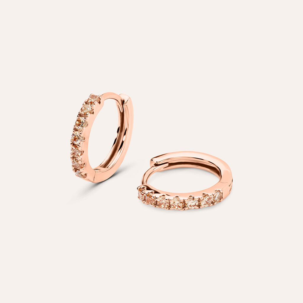 Orecchini A Cerchio Silver Rainbow Argento Rosa Cubic Zirconia