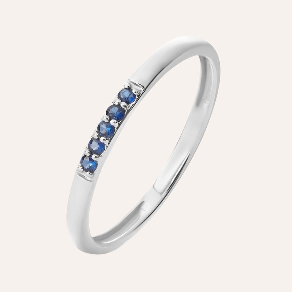 Anello Fedina Charlotte Oro Bianco Zaffiro