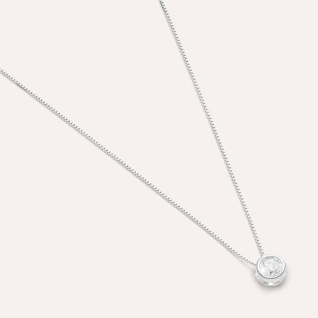 Collana Punto Luce Claire Oro Bianco Cubic Zirconia