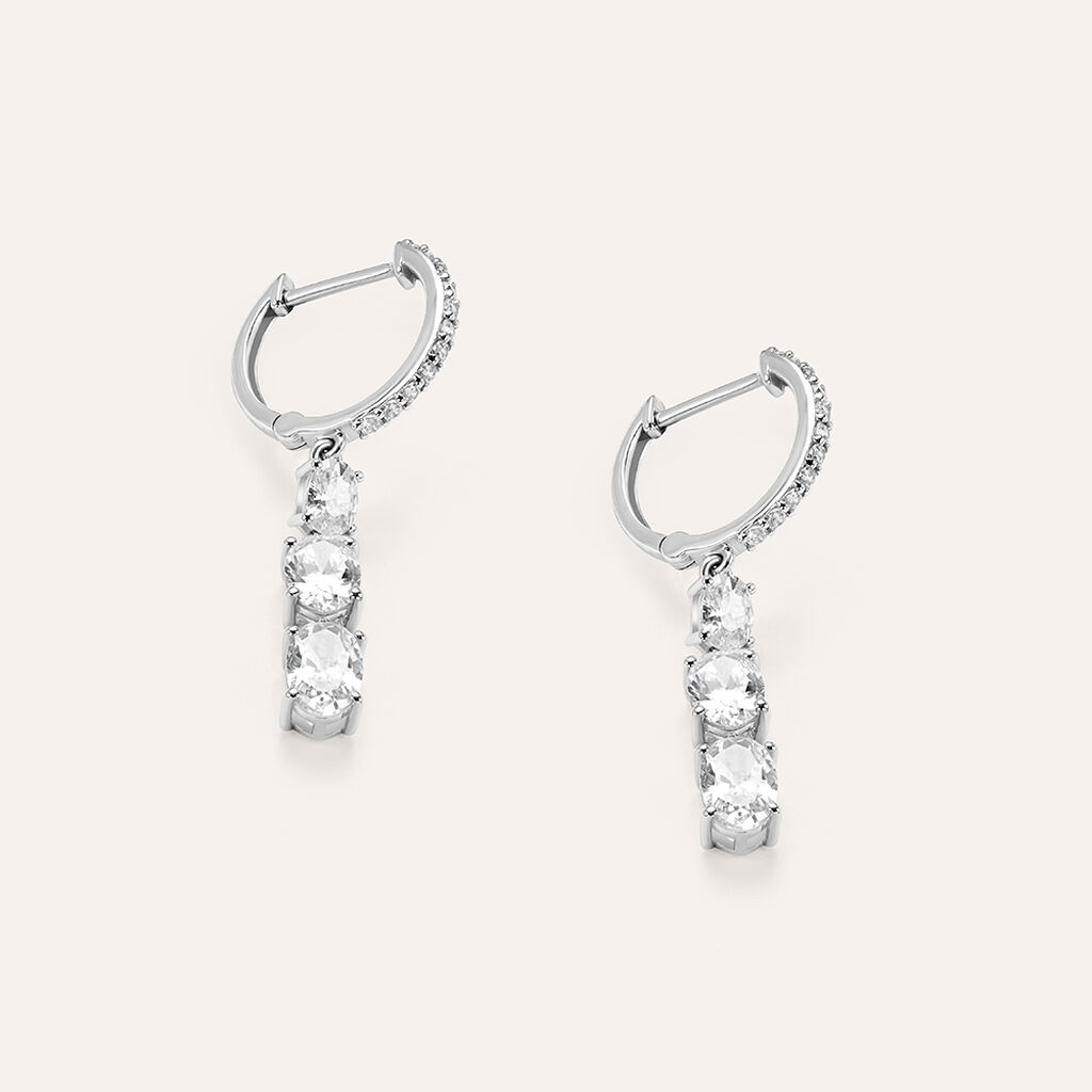Orecchini Pendenti Silver Elegance Argento Rodiato Cubic Zirconia
