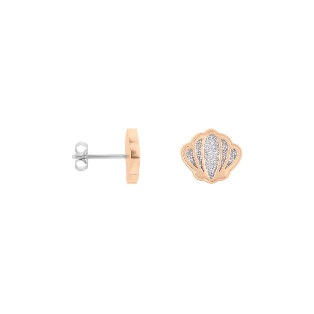 Orecchini a lobo Lady Shine Acciaio Rosato Conchiglia - Orecchini a Lobo Donna | Stroili