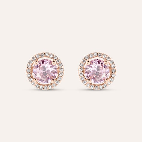 Orecchini Lobo Punto Luce Silver Rainbow Argento Rosa Cubic Zirconia - Orecchini a Lobo Donna | Stroili