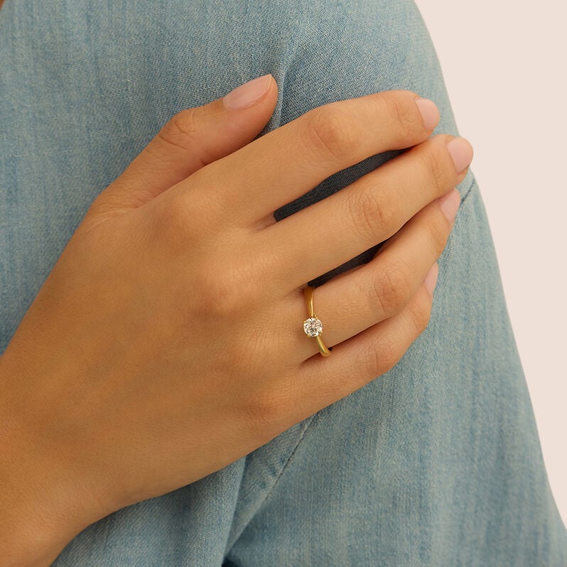 Anello Solitario Diamade Oro Giallo Diamante Lab-Grown - Anelli con Pietre Donna | Stroili