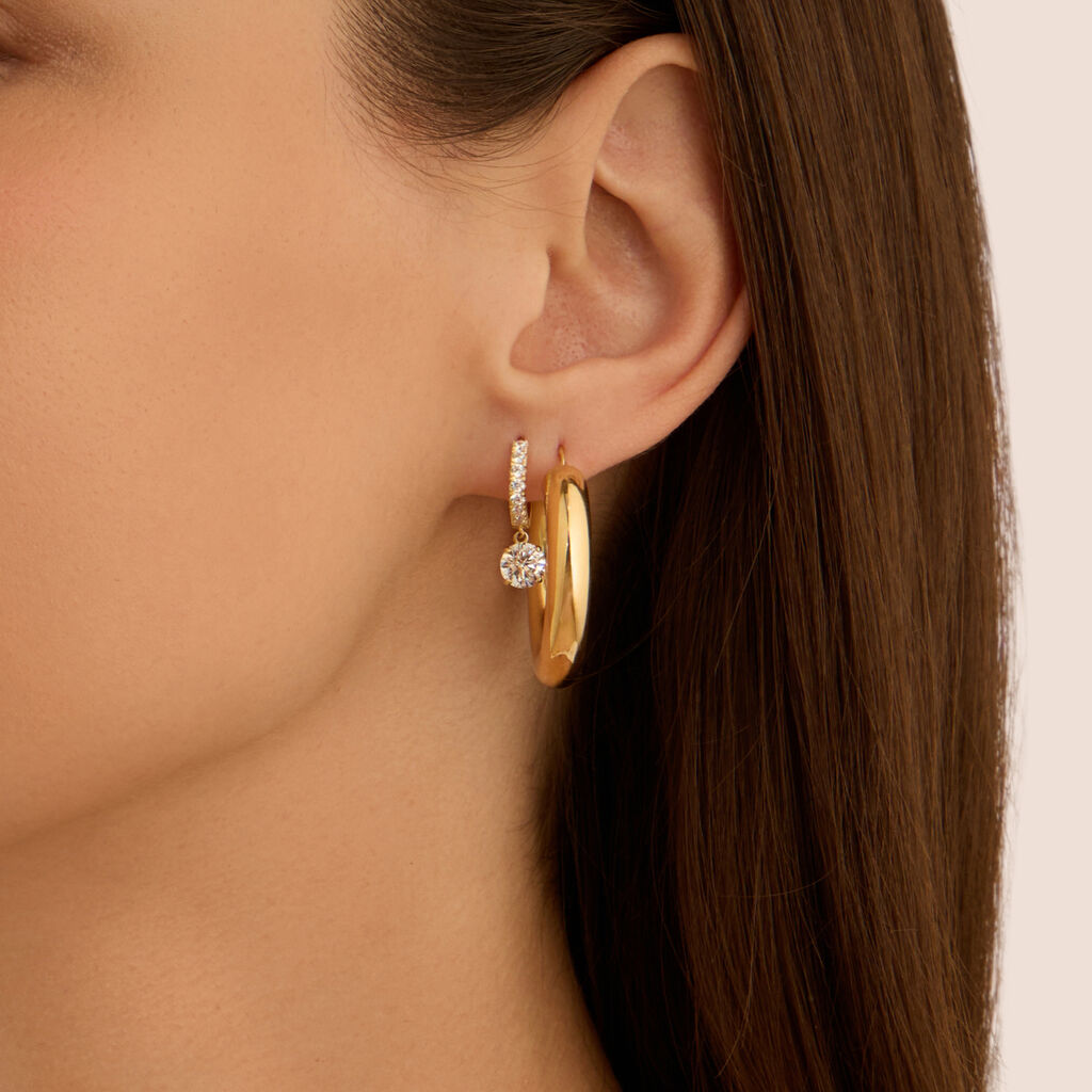 Orecchini A Cerchio Toujours Oro Giallo Cubic Zirconia - Orecchini a Cerchio Donna | Stroili