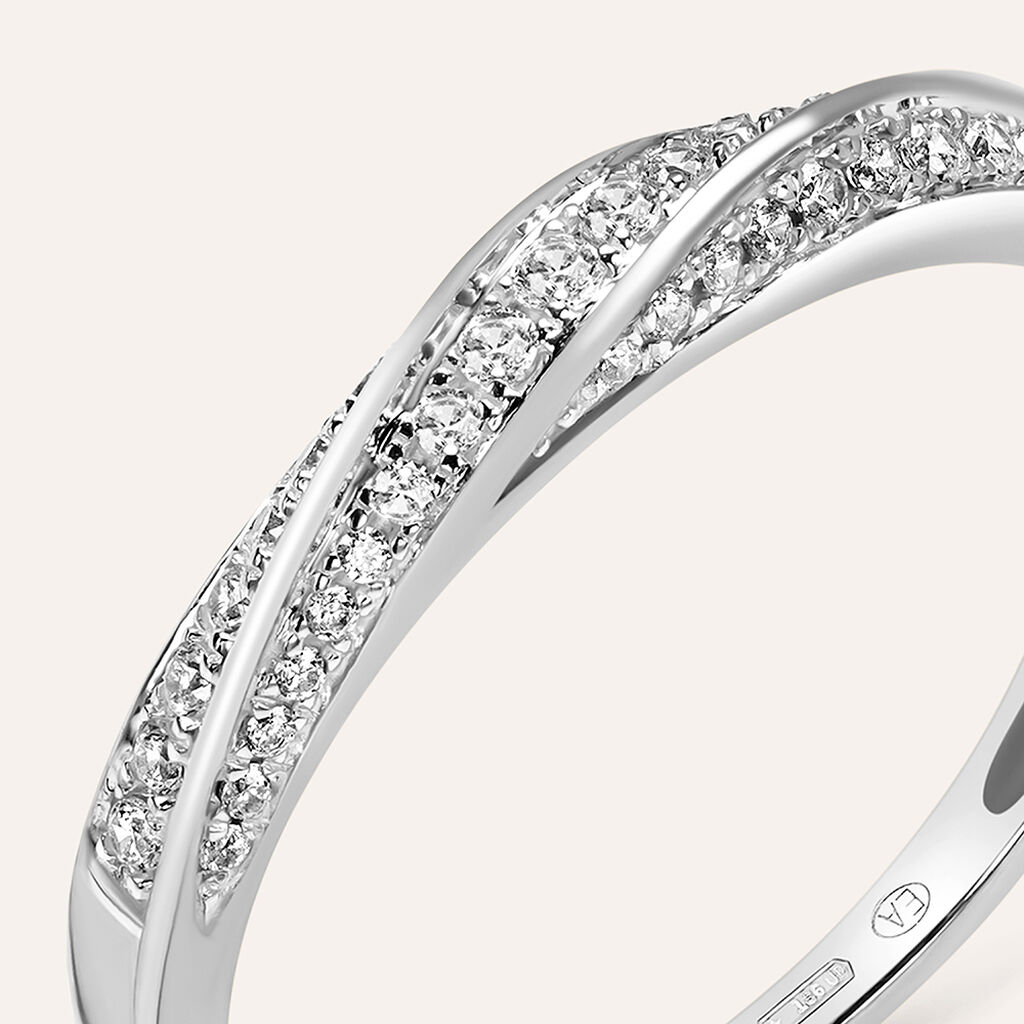 Anello Fascia Claire Oro Bianco Cubic Zirconia - Anelli con Pietre Donna | Stroili