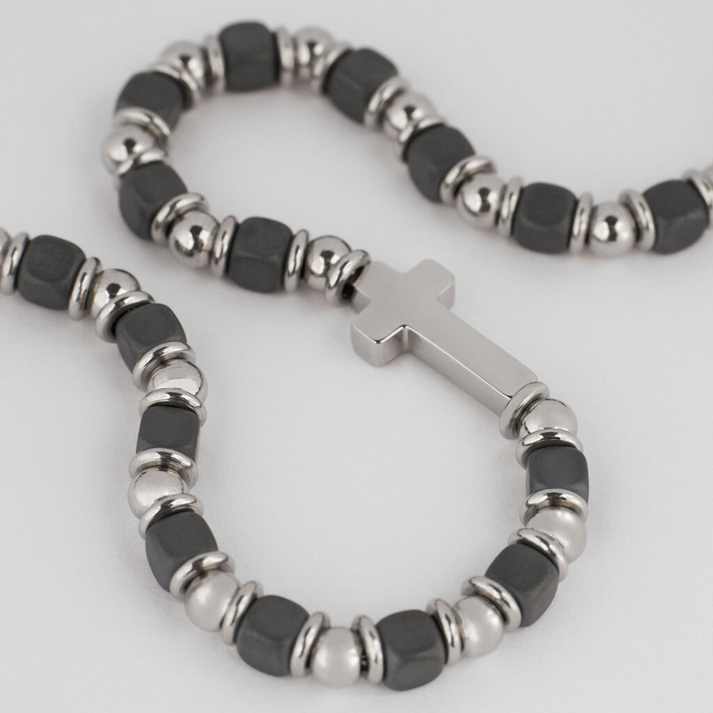 Bracciale Man Code Acciaio Ematite - Bracciali Uomo | Stroili