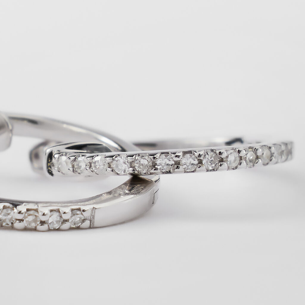 Orecchini A Cerchio Sophia Oro Bianco Diamante