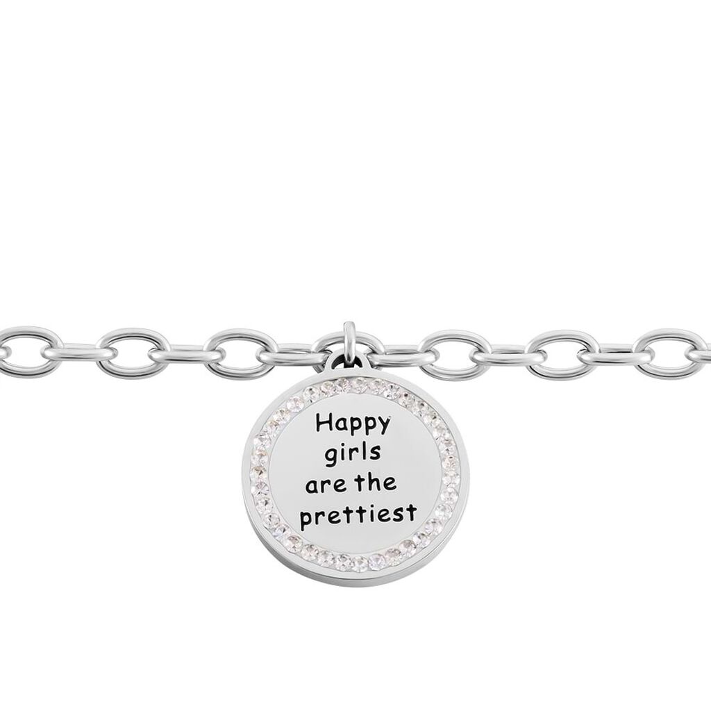 Bracciale Lady Message Acciaio Happiness e Cristalli - Bracciali Donna | Stroili