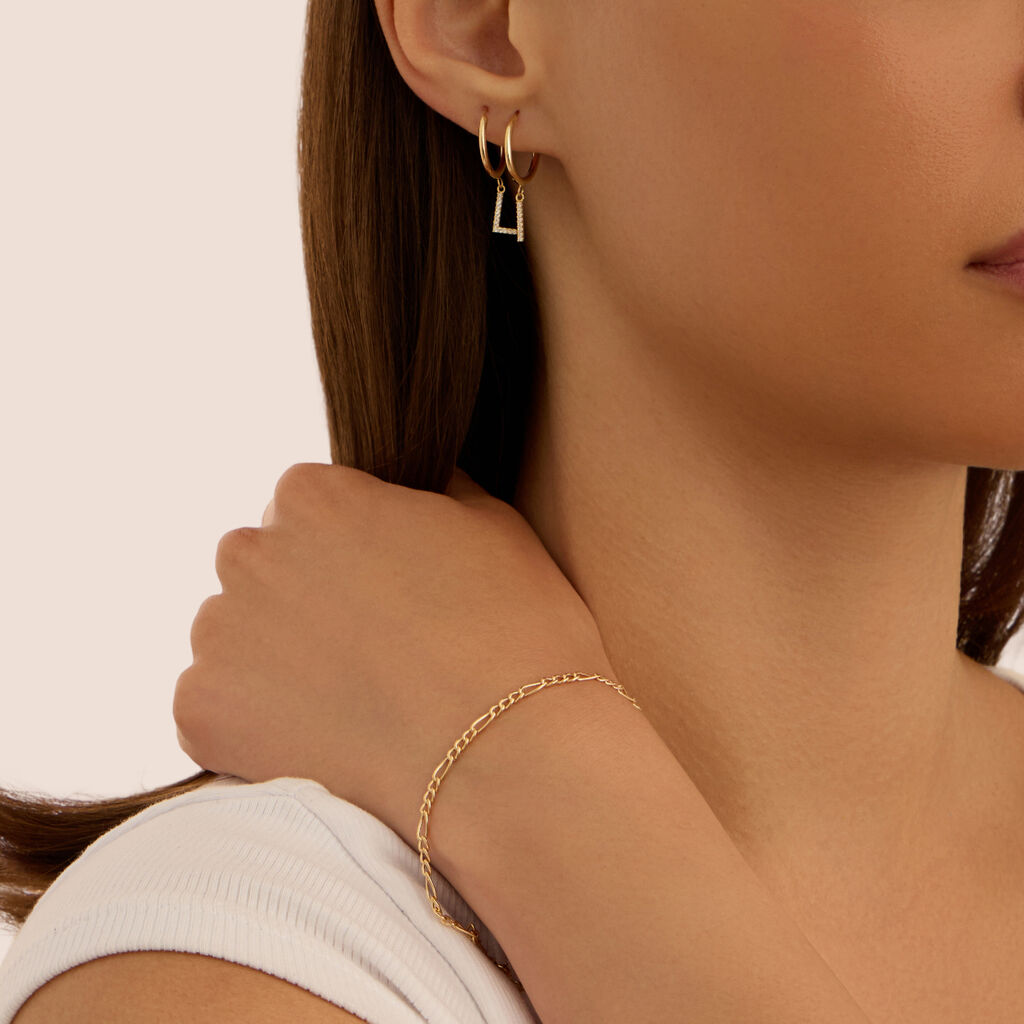 Mono Orecchino A Cerchio Toujours Oro Giallo Cubic Zirconia