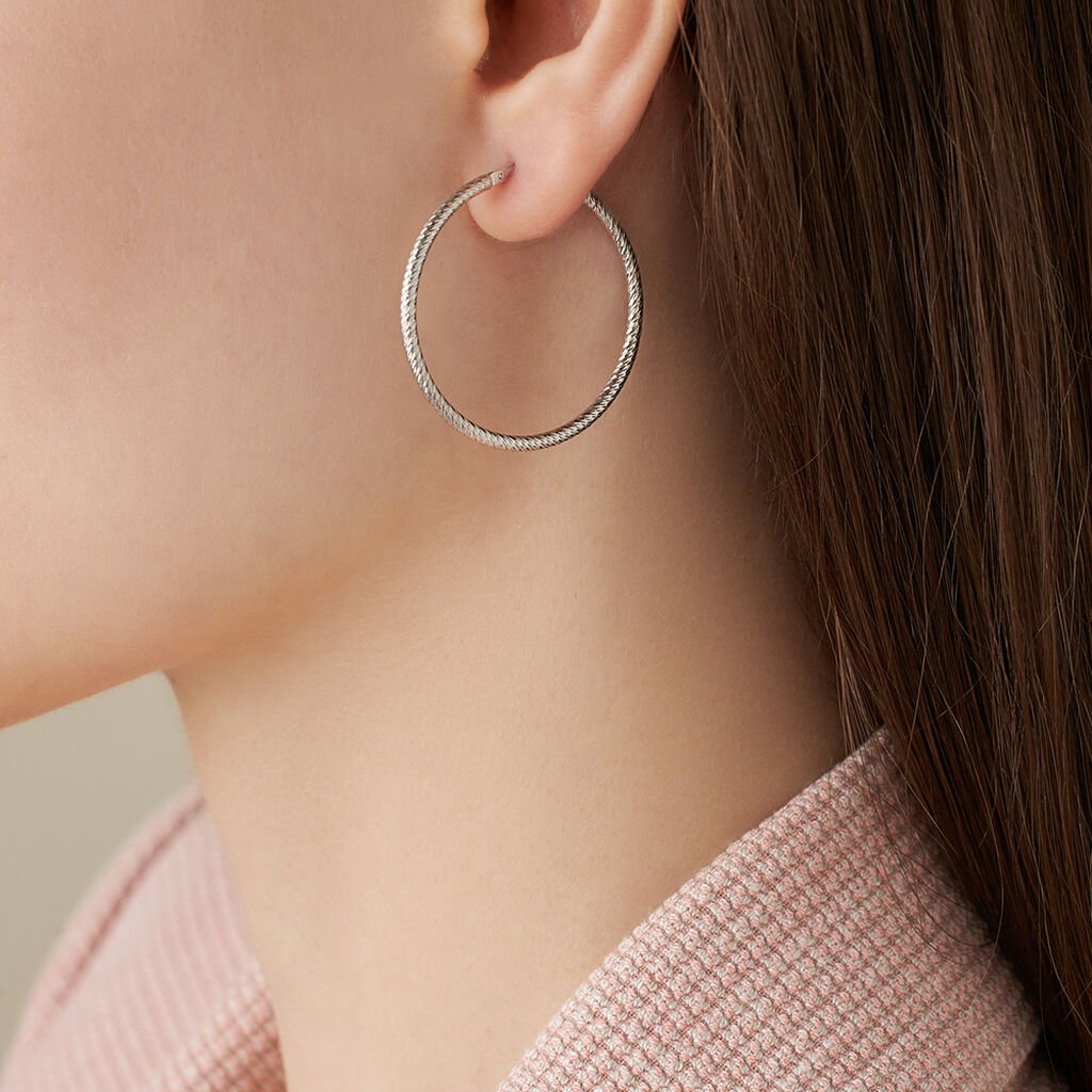 Orecchini A Cerchio Silver Collection Argento Rodiato - Orecchini a Cerchio Donna | Stroili