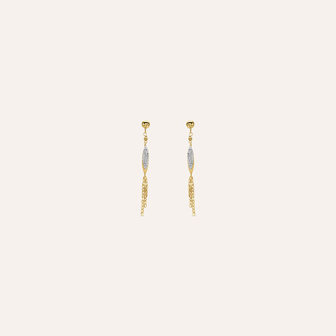 Orecchini Pendenti Crystal Gold Oro Giallo Cristallo - Orecchini Pendenti Donna | Stroili