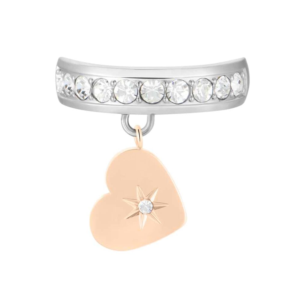 Anello Fantasia Lady Chic Acciaio Bicolore Bianco / Rosa Cristallo - Anelli con Ciondoli Donna | Stroili