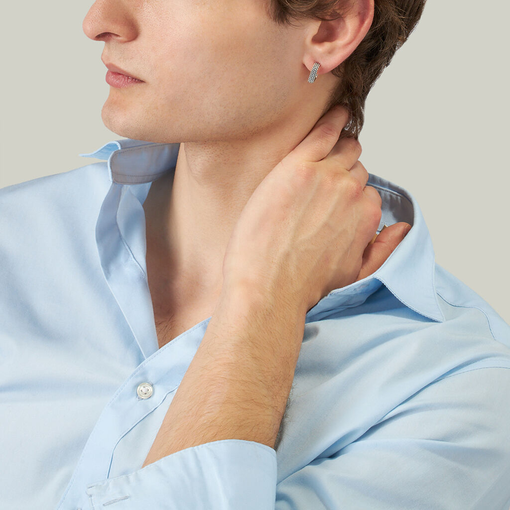 Mono Orecchino A Cerchio Gentleman Argento Rodiato - Mono Orecchino Uomo | Stroili