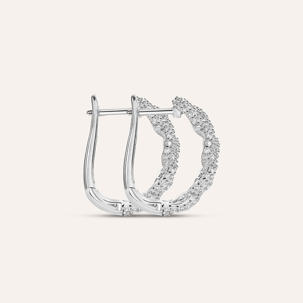 Orecchini A Cerchio Silver Shine Argento Rodiato Cubic Zirconia - Orecchini a Cerchio Donna | Stroili