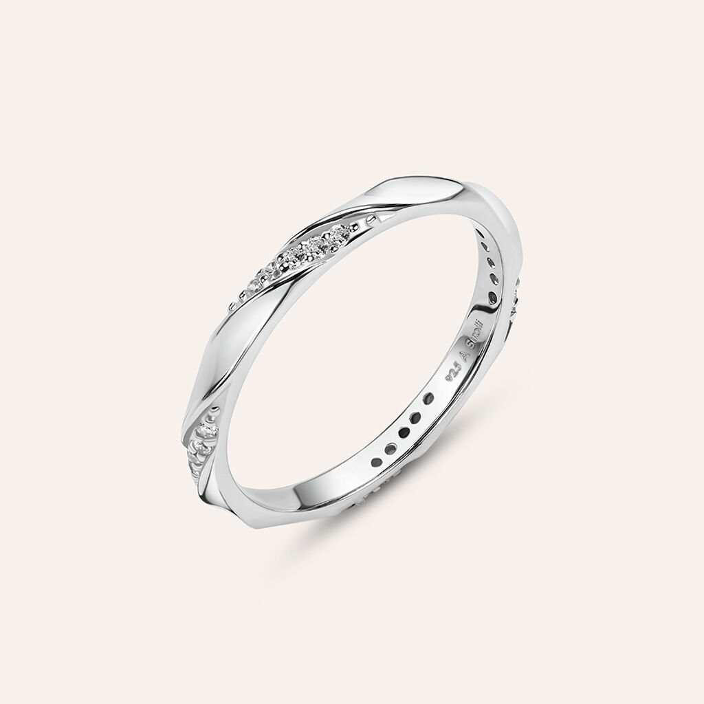 Anello Fedina Silver Collection Argento Rodiato Cubic Zirconia