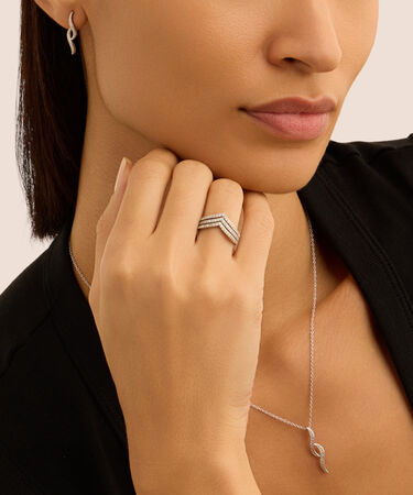 Anello Fascia Silver Shine Argento Rodiato Cubic Zirconia