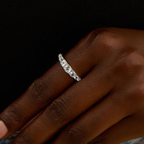 Anello Riviere Amélie Oro Bianco Topazio - Anelli Riviere Donna | Stroili