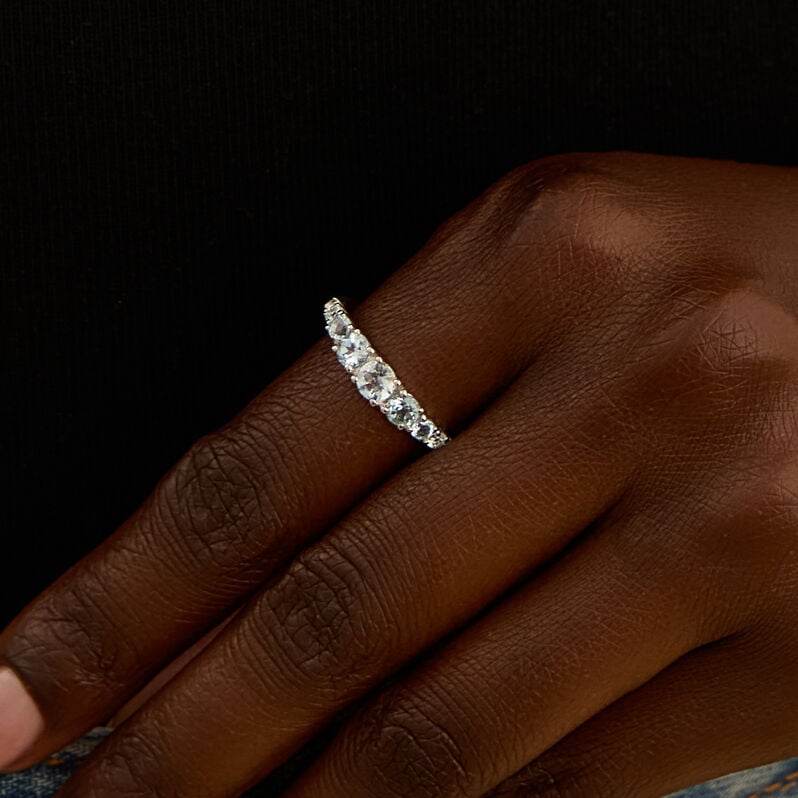 Anello Riviere Amélie Oro Bianco Topazio - Anelli Riviere Donna | Stroili