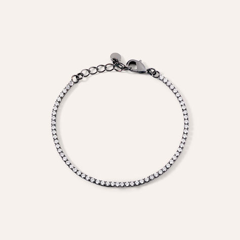 Bracciale Tennis Romantic Shine Metallo Nero Cristallo - Bracciali Tennis Donna | Stroili
