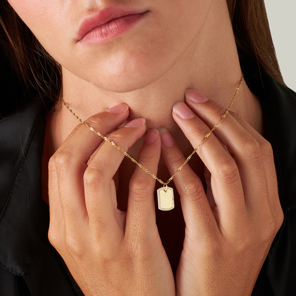 Pendente Poème Oro Giallo Cubic Zirconia - Ciondoli con Incisione Donna | Stroili