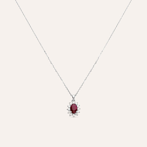 Collana Charlotte Oro Bianco Rubino Diamante - Collane Donna | Stroili