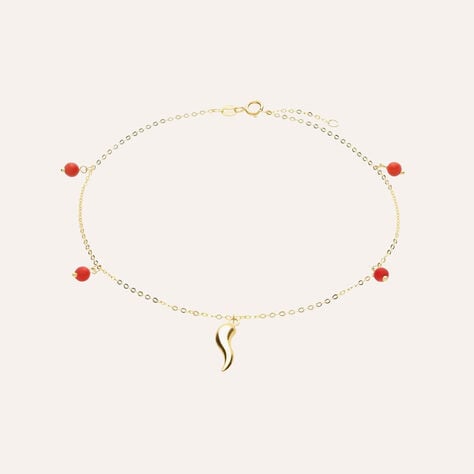 Cavigliera Beverly Oro Giallo Pasta di Corallo - Cavigliere Donna | Stroili