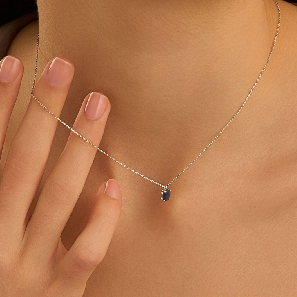 Collana Punto Luce Charlotte Oro Bianco Zaffiro