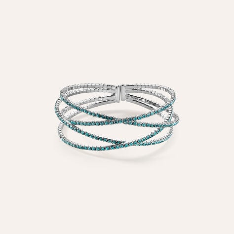 Bracciale bangle in metallo rodiato e cristalli - Bracciali Donna | Stroili