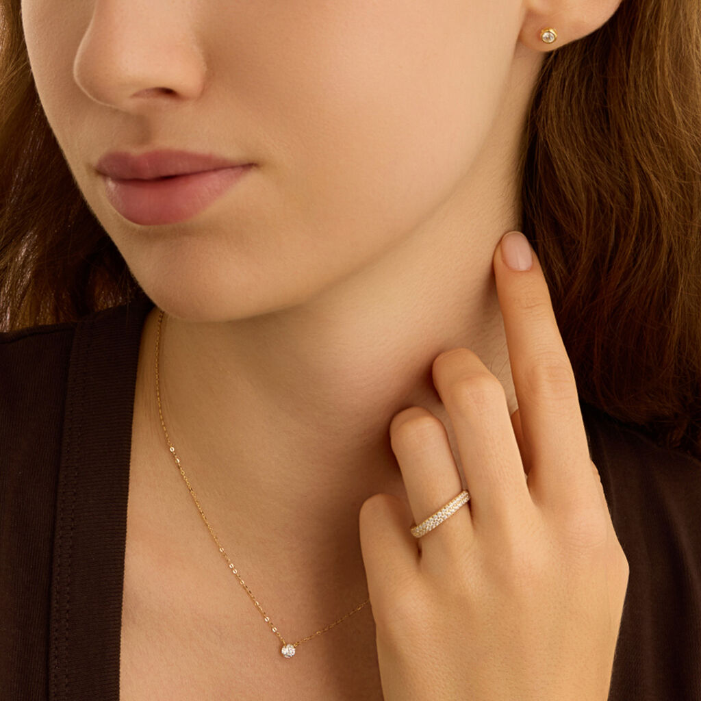 Collana Punto Luce Claire Oro Giallo Cubic Zirconia