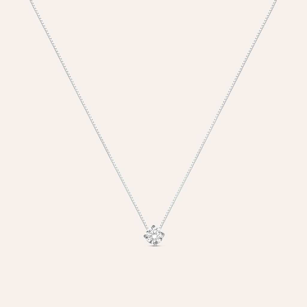 Collana Punto Luce Silver Elegance Argento Rodiato Cubic Zirconia