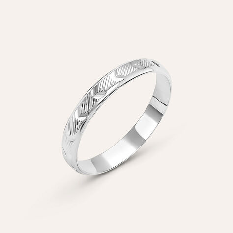 Fede Classica Diamantata 3 mm Oro Bianco - Anelli con Incisione Donna | Stroili