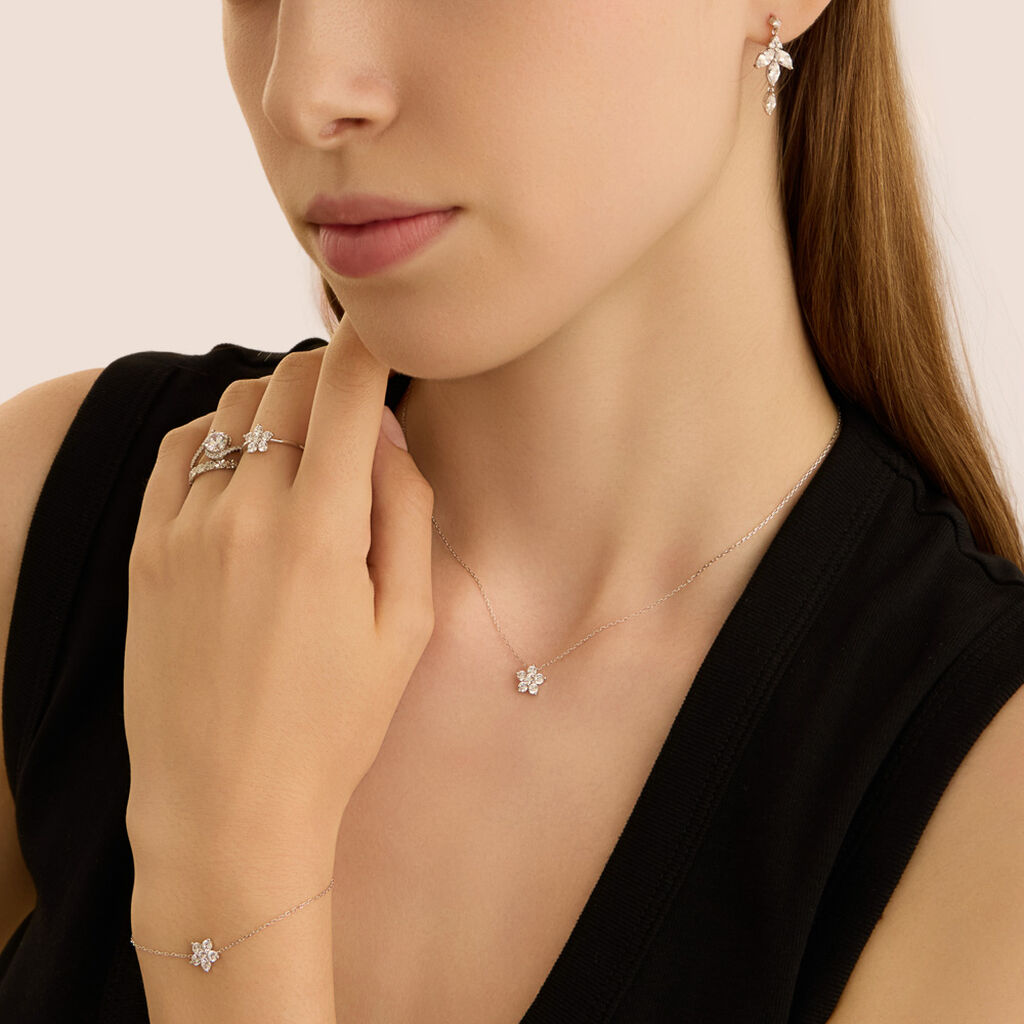 Anello Fantasia Claire Oro Bianco Cubic Zirconia