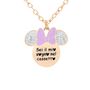 Collana Lady Message Acciaio Rosato Disney e Cristalli